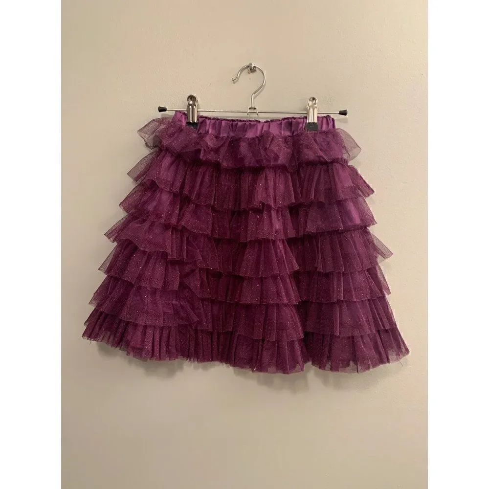Girls Ruffle Purple Skirt